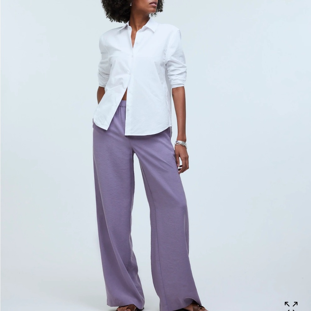 NWT Madewell Pull-On Wide-Leg Pants in Softdrape, Size Large